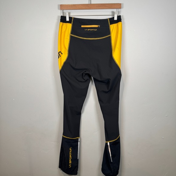 La Sportiva Devotion Pants Elastic Waist Jogger Black Yellow Pull On Mens Medium - Picture 2 of 16